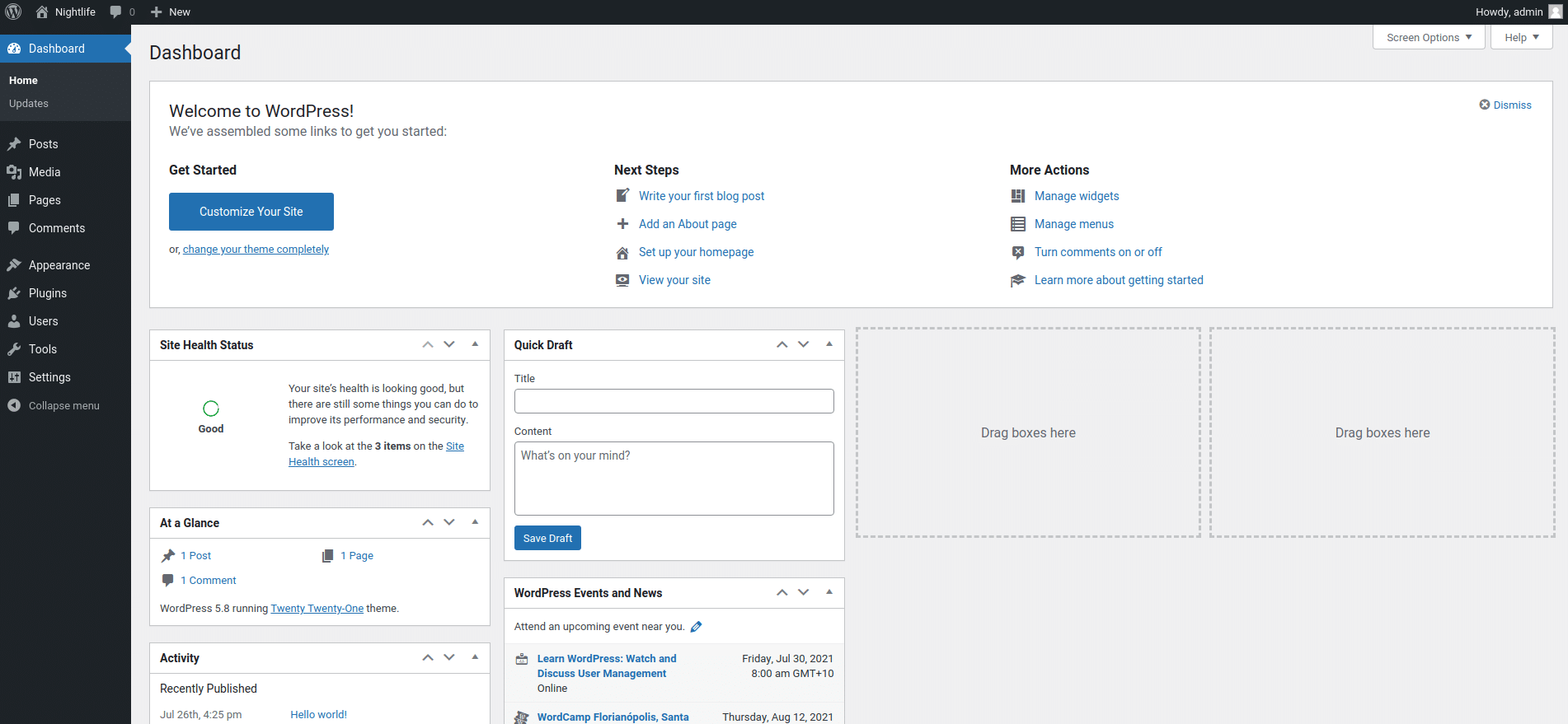 Login to your WordPress dashboard to install a new theme.