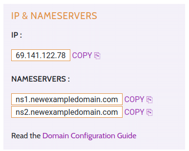 IP & Nameserver settings - Hustly