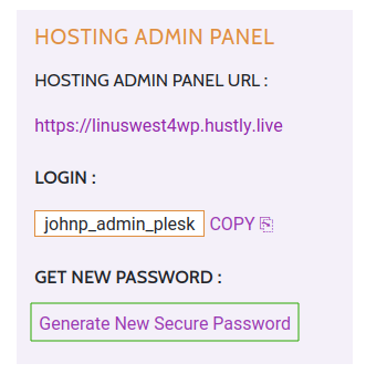 Hustly Hosting Admin Panel Section