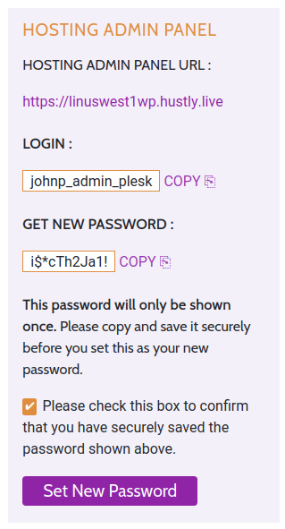 Hustly Generate Hosting Panel Password